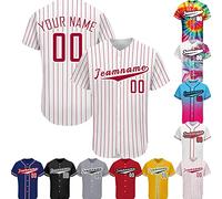 PFTPOW Custom Baseball Jersey Men Women Customise Button Down Personalised Baseball Shirt Print Name Numbers Logo for Adult/Youth