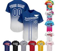 PFTPOW Custom Baseball Jersey Men Women Customise Button Down Personalised Baseball Shirt Print Name Numbers Logo for Adult/Youth