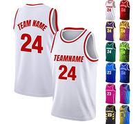 PFTPOW Custom Basketball Jersey Men Customisable Basketball Jersey Shirt Personalised Print Name Numbers for Women Youth