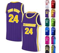 PFTPOW Custom Basketball Jersey Men Customisable Basketball Jersey Shirt Personalised Print Name Numbers for Women Youth