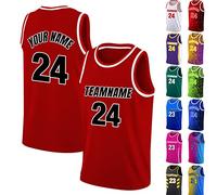 PFTPOW Custom Basketball Jersey Men Customisable Basketball Jersey Shirt Personalised Print Name Numbers for Women Youth