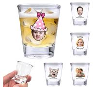 PFTPOW Personalised Custom Shot Glasses 45ml (1.5oz), Engraved Photo Picture Text, Customised Gift for Parties, Weddings, Birthdays