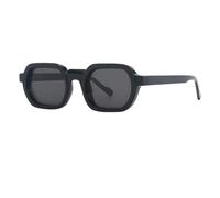 PFVURTSAM Retro Square Sunglasses, Blue Frame with Orange Tinted Lenses | Includes Carry Case, Unisex Style, Thick Acetate Frame, Geometric Shape, Coloured Lenses