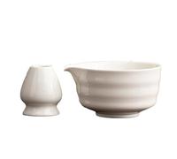 PFXNGMS Matcha Tea Set, 2-Piece Matcha Bowl, Matcha Whisk Set, Japanese Ceramic Matcha Bowl, Matcha Accessories, for Matcha Brewing at Home or in the Teahouse(White)