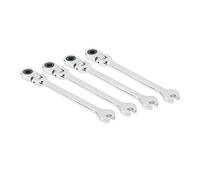 PFXNGMS Swivel Head Ratchet Wrench, 4 Pcs Metric Swivel Head Ratchet Wrench Double End Combination Spanner Labor Saving Flexible Spline Gear Ratcheting Metric Tool (6mm)