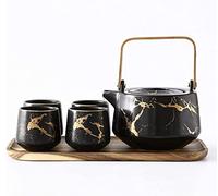 PFXNGMS Tea Set Coffee Cup Set Tea Cup Set Ceramics Tea Service Set Ceramic Large Tea Pot 4 Piece Tea Cups with Wooden Tray Tea Cups Set