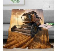 PFYWZJDDTTBD Combine Tractor Bedding 3D Printed Throw Blanket Plush Lightweight Fluffy Soft Cozy Gifts for Kids Teens Adults for Boys Girls All Season Couch Sofa 60x80inch(150x200cm)