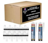 PG 10m Solar Panel Bird Proofing Kit Stainless Steel Black Bird Spikes 130mm with Silirub 2 Sealant - to Control & Prevent Pigeons Nesting (10 Metres)