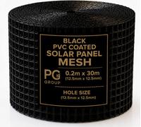 Pg 30M Pvc Coated Black Solar Proofing Bird Mesh To Control Prevent Protection Barrier Stop Pigeons Nesting Under Solar Panels