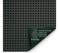 PG 3M X 1.2M Pyramid Rubber Flooring Matting Roll 3mm Thick Non-Slip Mat For Garage, Gym, Shed
