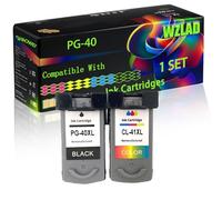 PG-40 Compatible for Canon Ink Cartridges with Chip Multipass MP150 MP180 Pixma IP-1600 IP-1900 IP-2600 Printers (1 Set)