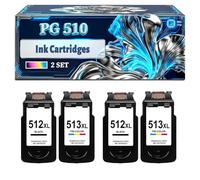 PG 510 Ink Cartridges Compatible for Canon PIXMA iP2700 iP2702 MP230 MP235 MP240 MP250 Printers, With Chip Large Capacity 700 Pages (2 Set)