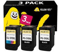 PG-510XL CL-511XL Ink Cartridges,PG-510 Black CL-511 Colour Replacement for Canon Pixma MP480 MP250 MX410 MP495 MP280 MP490 iP2700 iP2702(1set+1Black)