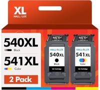 PG-540XL CL-541XL High Yield Ink Cartridges Black and Tri-Colour Combo Pack HALLOLUX Replacement for Canon 540XL 541XL Compatible for Pixma MX475 MX525 MG3650 MG3600 MG3250 MG2150 MG3100 MG3550 MG4100
