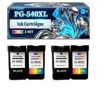 PG-540XL CL-541XL Ink Cartridges Compatible for Canon PIXMA MG3255 MG3350 MG3600 MG3500 MG3550 MG3650 Printers, With Chip Large Capacity 1000 Pages (2 Set)