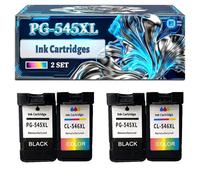 PG-545XL CL-546XL Ink Cartridges Compatible for Canon PIXMA MG2500 MG2540 MG2545S MG2550 MG2550S MG2551S Printers, With Chip Large Capacity 600 Pages (2 Set)