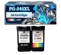 PG-545XL CL-546XL Ink Cartridges Compatible for Canon PIXMA TS3352 TS3355 TS3440 TS3450 TS3451 TS3452 TS6140 TS8140 Printers, With Chip Large Capacity 600 Pages (1 Set)