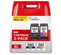 PG-560XL CL-561XL 560XL 561XL Replacement for Canon 560 561 Ink Cartridges for Pixma TS7451 TS7450 TS5350 TS5351 TS5350a TS5351 TS5352 Printer All in One Printer (1 Black 1 Colour)