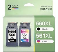 PG-560XL CL-561XL Compatible Ink Cartridges, High Yield 2-Pack (Black + Colour), for Canon Pixma TS7450/TS7451/TS5350/TS5350a/TS5351/TS5352