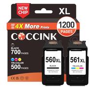 PG-560XL/CL-561XL Ink Cartridges for Canon Printer TS5350 TS7451 TS5353i | Black & Colour Cannon TS5350 TS5350a TS5350i TS5351 TS5351a TS5351i TS5352 TS5353 Printer TS7450 TS7450a TS7450i