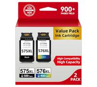 PG-575/CL-576 XL High Yield Replacement for Original Canon 575 576 Ink Cartridges, for Canon Pixma TS3750i Ink - TR4755i TS3550i TS3551i TS3751i TR4750i TR4751i TR4756i - For Home & Office Printing