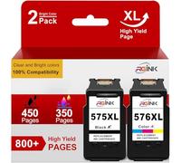 PG-575XL CL-576XL Ink Cartridges, Printer ink 575 576 XL Replacement for Canon 575 576 Ink Cartridges, 575XL 576XL Printer Cartridges for PIXMA TS3550i TS3551i TS3750i TR4750i TR4751i (Black, Colour)