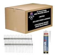 PG 5m Solar Panel Bird Proofing Kit Stainless Steel Clear Bird Spikes 210mm with Silirub 2 Sealant - to Control & Prevent Pigeons Nesting (5 Metres)
