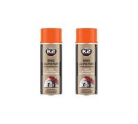 PG Brake Caliper Paint, Orange Gloss, Heat Resistant up to 260°C, Spray Lacquer for Car Styling, 400mL, 2 Cans, OEM Quality