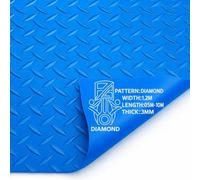 Pg Floor Pvc Matting Roll 7M X 1.2M, Blue Diamond Non Slip Mat, Heavy Duty 3mm Thick Waterproof Flooring