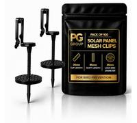 PG Solar Panel Mesh Fixing Clips - No Drill Installation for Bird Proofing Mesh - Stops Pigeons, Critters & Small Animals Accessing Roof Panels (Nylon) (100)