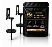 Pg Solar Panel Mesh Fixing Clips No Drill Installation For Bird Proofing Mesh Stops Pigeons & Small Animals Nylon (20)