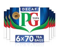 PG Tips Decaf | Black Tea Bags Bulk | Indulgent, Velvety & Rich Black Tea | Perfect Flavour Release | Decaffeinated | 6 Packs | 420 Plant Based