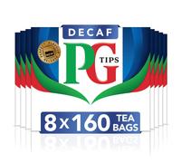 PG Tips Decaf Tea Bags Bulk | Decaffeinated Teabags | Smooth & Refreshing Black Tea| Perfect Flavour Release | 8 x 160 Tea Bags | 1280 Plant Based