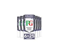 PG Tips Earl Grey Tea Bags, Individually Wrapped Tea Bags, 25 Flavoured Black Tea Enveloped Tea Bags, With Bergamot flavour, Refreshing & Flavourful, Bulk Pack of 6 (Total 150 Teabags)