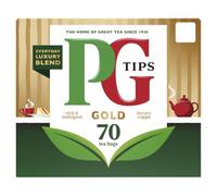 PG Tips Gold Black Tea Bags, 70 Teabags, Velvety & Rich | For a treat, smooth full-flavoured brew, one cup perfect flavour release, plant-based biodegradable teabags