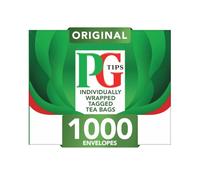 PG Tips Original Black Tea Bags Bulk, 1000 Teabags, Wrapped & Tagged | For catering & offices, one cup individually enveloped, refreshing signature taste, plant-based biodegradable teabags