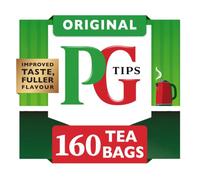 PG Tips Original Black Tea Bags Bulk, 160 Teabags, Flavourful, Full-Bodied | For your daily cuppa, rich robust brew, perfect flavour release, plant-based biodegradable teabags