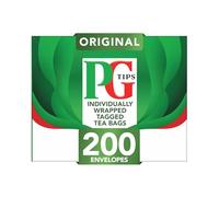 PG Tips Original Black Tea Bags Individually Wrapped 200 Plant Based Biodegradable Envelopes