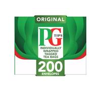 PG Tips Original, Black Tea Bags Bulk, Individually Wrapped String & Tag Teabags, Signature Taste, Refreshing & Flavourful, 200 Plant Based