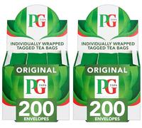 PG Tips Original Black Tea, Bulk Box, Refreshing Flavourful & Full-Bodied, Perfect Flavour Release, Individually Wrapped Teabags, 200 Teabags (2 Pack)