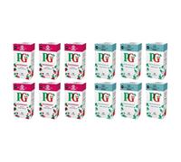 PG tips Raspberry Infusion 25 Enveloped Bags, Pack of 6 & Peppermint Herbal Tea 25 Enveloped Bags, Pack of 6