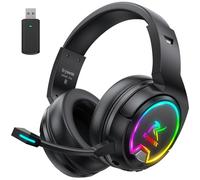 PG4 2.4GHz Wireless Gaming Headset for PS5, PS4, PC, Mac, Switch - LED Light, Bluetooth 5.4 Gaming Headphone with Noise Canceling Mic, 48H Battery Gaming Headset, 7.1 Surround Sound, Carbon Black