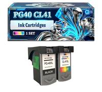 PG40 CL41 Ink Cartridges Compatible for Canon FAX-JX200 FAX-JX210P FAX-JX500 FAX-JX510P MultiPass MP150 MP160 MP170 Printers, With Chip Large Capacity 700 Pages (1 Set)
