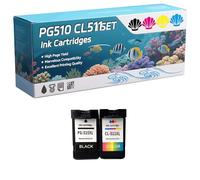 PG510 CL511 Ink Cartridges Compatible for Canon Pixma iP2700 iP2702 MP240 MP250 Printers, High-Definition Printing Effect with Chip, 600 Pages (1 Set)