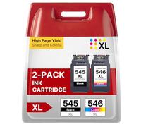 PG545/CL546XL Ink Cartridges Compatible for Canon PG545/CL546XL Ink Cartridges for Canon 545XL for Pixma TR4550 TR4551 TR4650 TR4651 TS205 TS305 TS3151 MG2555S MG3053 MX495 iP2850(2-Pack)