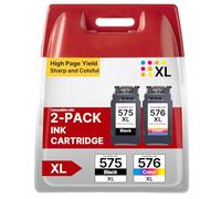 PG575/CL576XL Ink Cartridges Replacement for Canon PG575/CL576XL Ink Cartridges for Canon PIXMA TS3550i TS3551i TS3750i TS3751i TS3752i PIXMA TR4750i TR4751i TR4755i TR4756i printers (2-Pack)