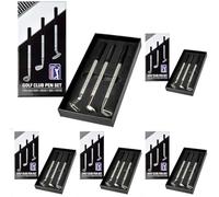 PGA Tour 3 Piece Golf Pen Gift Set,silver (Pack of 5)