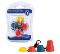 PGA Tour 4 Pack of Jumbo Winter Golf Tees - Consistent Height Rubber Tees with String Attachment for Hard Ground & ICY Conditions - Ideal for Driving Range, 7-SW 11.5mm to Drivers 38mm
