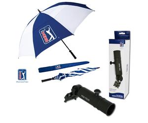 PGA TOUR 62-Inch Golf Umbrella - Windproof Double Canopy with Universal Holder