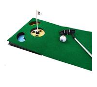 PGA TOUR 6ft Putting Mat Indoor Golf with Collapsible Putter & Alignment Guide Ball - Simulated Green with Target Flag, Sand and Lake Traps - Golf Accessories for Men - Perfect Golf Putting Mat for Home or Office